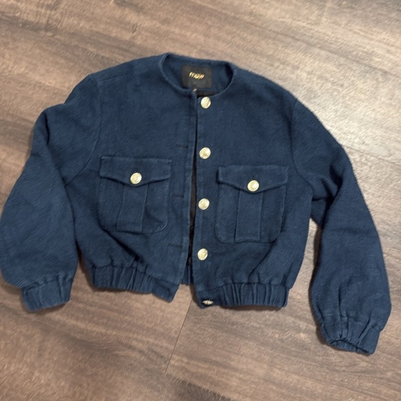 $593 Maje Bimarine Tweed Jacket Sz 38 - Picture 6 of 8